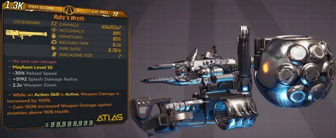 [PC/XB/PS] M10/L72 RUBY'S WRATH - 454.221x7 DMG - +5192 SPLASH DMG RADIUS - ANOINTED x2