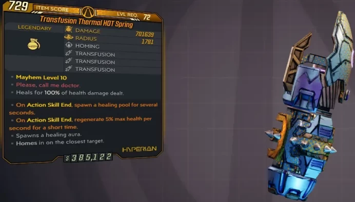 [PC/XB/PS] M10/L72 HOT SPRING - 701.639 DMG / 1781 AOE - 100% LIFE LEECH - ANOINTED HEALING POOL/HP REGEN