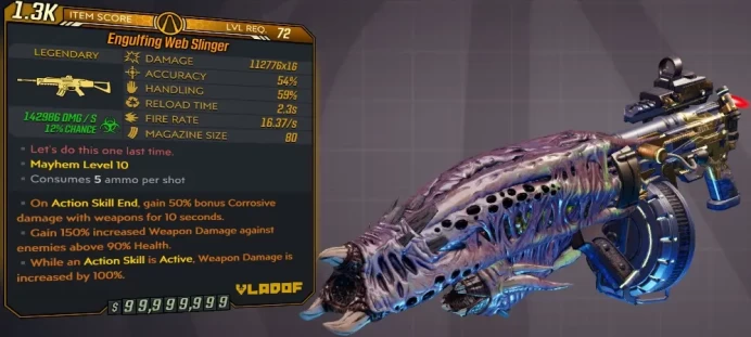 [PC/XB/PS] M10/L72 WEB SLINGER - 112.776x16 DMG (+142k CORROSIVE DMG) - 16.37 FIRE RATE , 2.3s RELOAD - ANOINTED x3