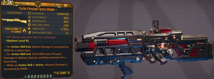 [PC/XB/PS] M10/L72 FLAMA DIDDLE - 333.607x29 DMG (+525.431 FIRE DMG) - 2.70 FIRE RATE, 11 MAG SIZE - ANOINTED x3!!