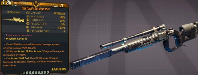 [PC/XB/PS] M10/L72 SKULLMASHER - 2.275.618x5 MILL DMG!! - 6.43 FIRE RATE, 1.8s RELOAD - ANOINTEDx3
