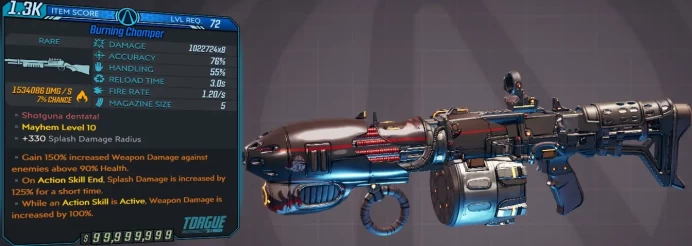 [PC/XB/PS] M10/L72 CHOMPER - 1.022.724x8 DMG (+1.534.086 FIRE DMG) - ANOINTEDx3 - INSANE SHOTGUN!
