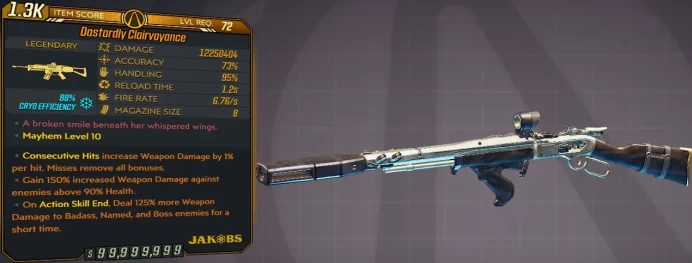 [PC/XB/PS] M10/L72 CLAIRVOYANCE - 12.250.404 DMG (88% CRYO EFFICIENCY) - 1.2S RELOAD - 6.76 FIRE RATE - ANOINTEDx3