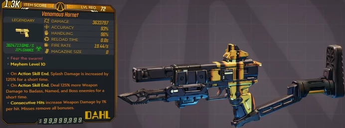 [PC/XB/PS] M10/L72 HORNET - 3.633.797 DMG (+3.622.713 CORROSIVE DMG) - INFINITE AMMO/NO RELOAD - 19.44 FIRE RATE - ANOINTEDx3
