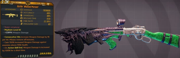[PC/XB/PS] M10/L72 MUTANT - 7.939.926 DMG - 0.6s RELOAD - 11.18 FIRE RATE - 83 MAG SIZE - ANOINTED x3 - INSANE!!!