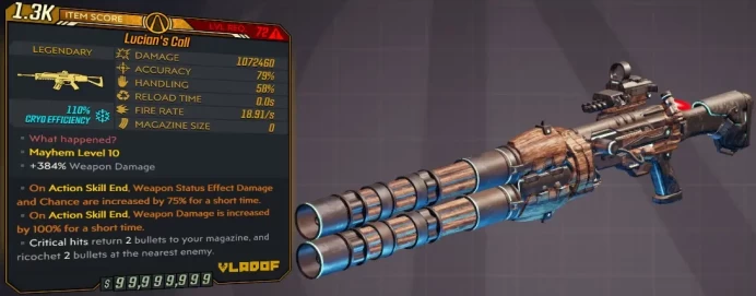 [PC/XB/PS] M10/L72 LUCIAN'S CALL - 1.072.460 DMG (110% CRYO EFFICIENCY) - 18.91 FIRE RATE - INFINITE AMMO/NO RELOAD - ANOINTED X2