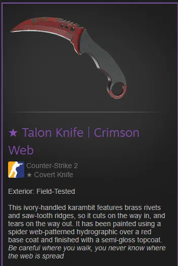 Talon Knife - Crimson Web (Field-Tested)