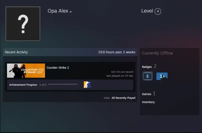 CS2 Prime 421 hours+5Medals(2020-2023 Service Medal/5Y/Loyalty Badge/Global Offensive Badge)