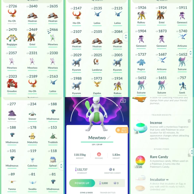 lvl27,have 32 Legendary,Shiny Mewtwo Heatran Ho-Oh Groudon Latios Kyurem etc,many nice pokemons  N8703