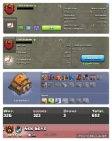 NAME- cool babies  | LVL- 16 |WARLOG W-L-D: 326-323-3 | CWL LEAGUE : Master 3 | CC: NEAR 6!!