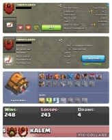 NAME- $WAR$LORD$  | LVL- 17 | WARLOG W-L-D: 248-243-4 | CWL LEAGUE : Crystal 1 | CC: NEAR 6!!
