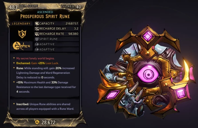 [MODDED] L40 WARD (ADAPTIVE) - 2.168.757 CAPACITY - 3.2S RECHARGE DELAY - 98.380 RECHARGE RATE - ENCHANTED LUCK - INSANE!