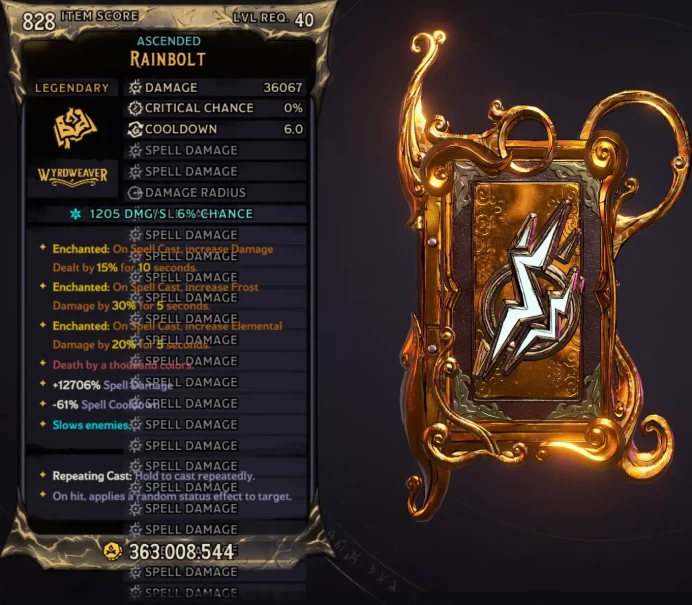 [MODDED] L40 RAINBOLT (FROST) - 36.067 DMG - 12706% SPELL DMG - 6s COOLDOWN - ENCHANTEDx3