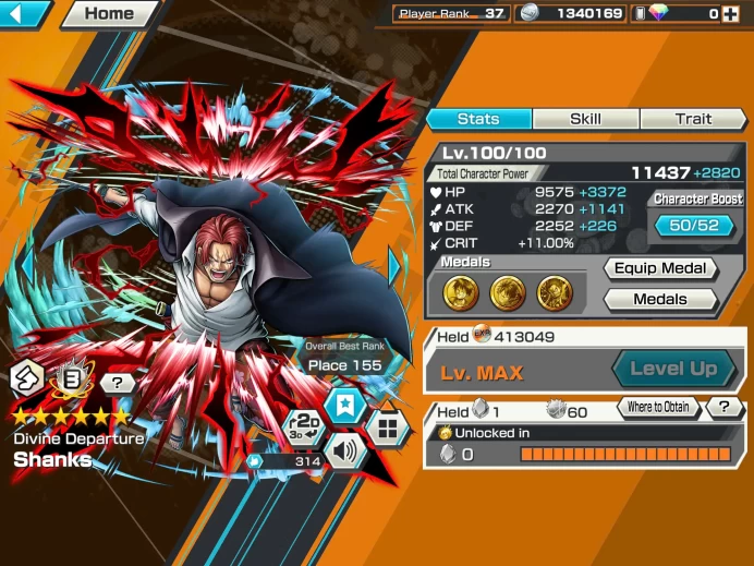 BR491-IOS+Android-Shank v4 Boot 3 50/52+5 Ex(Sabo+Kaido v2+Shank v3)+Support 155%+Good Medal+Broggy Max+King Max+Yasopp Max+Ben Max+313 Fragment