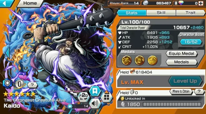BR493-IOS+Android-3 Ex(Kaido Max+Yamato v1+Yamato v2)+Good Medal+Nice Items+S-Beard+S-Hawk+King+Queen Max+Jabra+Robin+Sanji+Jack