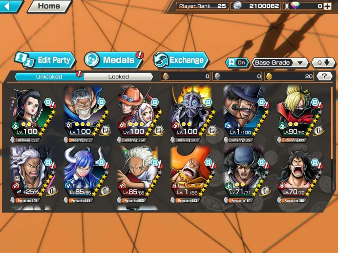 BR501-IOS+Android-4 Ex(Garp Max+Yamato Ace Max+Kuzan+White Beard)+Good Medal+Support 137%+King Max+Alber+Ulti+S-Hawk+S-Shark+Broggy+Dorry+Koby