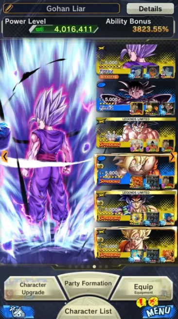 D397-IOS+Android-Nice Account-7 UL(Beast Gohan+Majin Vegeta+Turles+Gohan+Rose+Vegito)+40 Legends+Vip Equipment+Good Team+422 Million Power