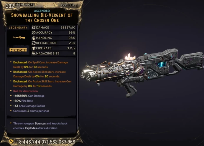 [MODDED] L1 DIE-VERGENT - 38.837x10 DMG - 3.11 FIRE RATE - 96% ACC - 98% HANDLING - ENCHANTEDx3!!!