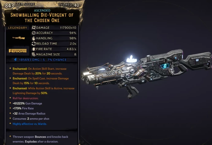 [MODDED] L40 DIE-VERGENT - 117.900x10 DMG (+185k LIGHTNING DMG) - 3.11 FIRE RATE - 94% ACC - 98% HANDLING - ENCHANTEDx3!!!