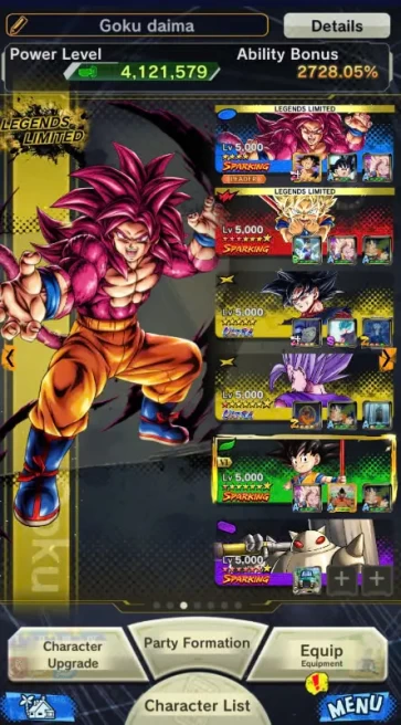 D401-IOS+Android-Son Family+UL(Beast Gohan+SS2 Gohan+Goku Uis)+29 Legends+Daima Team+Team Gohan+Good Euqipment+SS4 Goku+Goku Mini+Goku GT