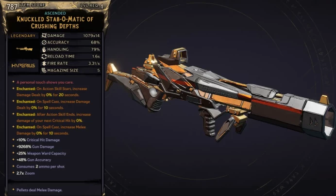 [MODDED] L1 STAB-O-MATIC - 1.079x14 DMG - 9268% GUN DMG - ENCHANTEDx4 - INSANE LEVELING WEAPON!!!