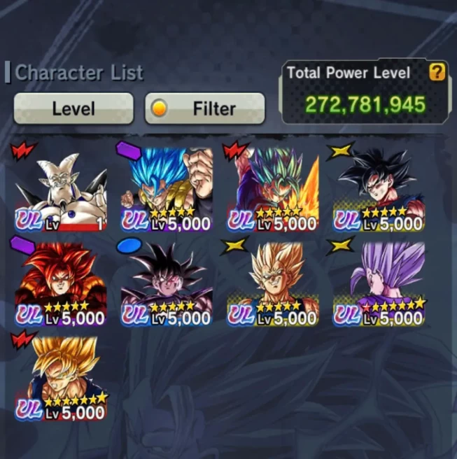 D405-IOS+Android-Nice Account 9 UL(Beast Gohan+Majin Vegeta+Turles+SS4 Gogeta+Goku Uis+Vegito+Gogeta)+40 Legends+Good Equi+Nice Team Ready PVP