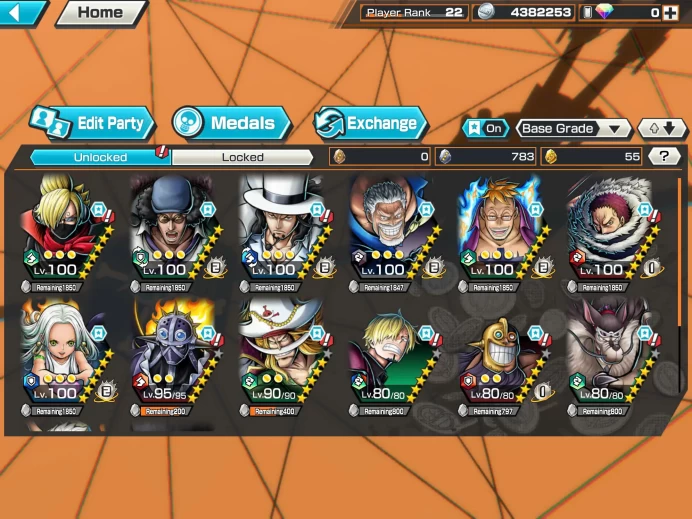 BR503 IOS+Android-4 Ex Meta Max(Garp+Kuzan+Lucci+Snake)+Good Medal+Support 139%+Sanji+Jabra+Marco Max+Soba Max+New Luffy