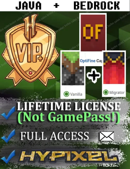(OptiFine + Vanilla + Migrator Cape. Hypixel VIP+) Account from 22-Feb-2023. Microsoft account with mail.