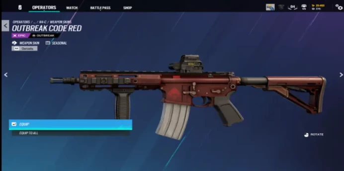 UPLAY OFFER RB6 LVL 84 25 Weapon Skins  SkinsOutbreak Code Red 1 Black ice  37 Headgears & Unifo & Bundles  Charms 9  44 Ops