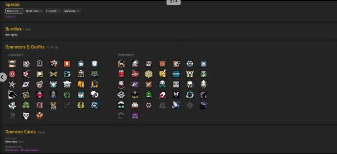 Smurf ACcount - Level 92 - 70/75 OPERATORS ! - +24 CHARMS - Elite Frost - 1ss Battle pass - 5ss Copper - More legends skin