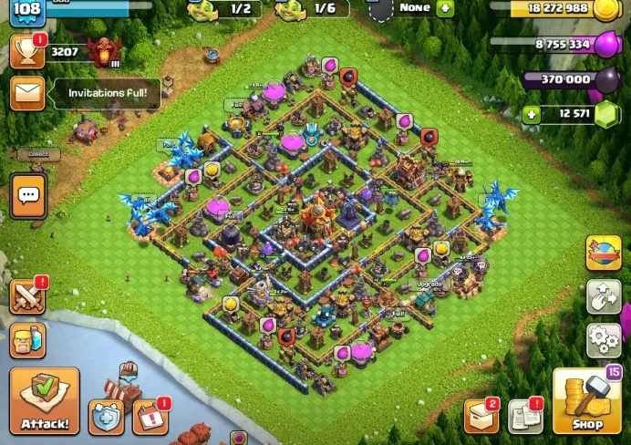 Clash of Clans SC ID-//Android&IOS-16TH/LVL108max  YMX12G91/250520