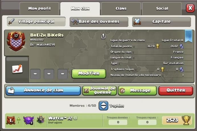 FOR SALE – Clash of Clans Clan | Level 17 | Cristal III League | 280&nbsp;War Wins