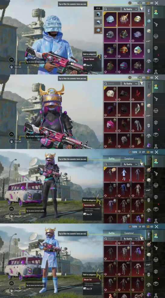 iOS Android - Level76 - 13 Kill Massage Gun - 26 Upgrade Gun - Full Skin - Mack Joker5 - Helmet Glacier- 620 UC-High Mytihc-Old Account -Code322