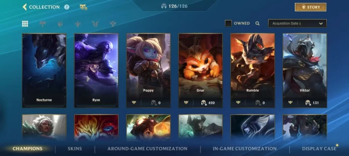 Level 204 / Local EU /EMERALD/ 119 Skins/ 3 Mythic /126 Champion / Full Access