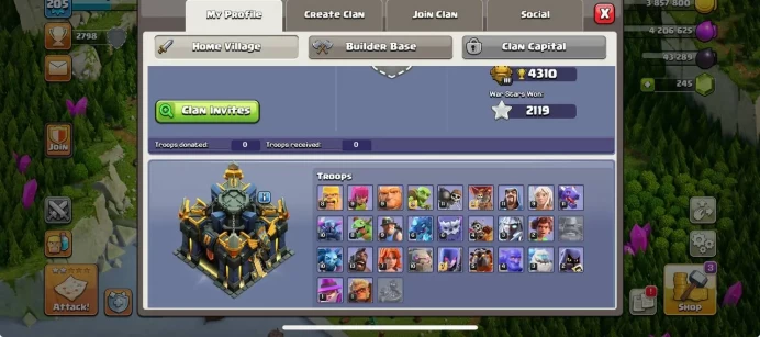 TH 17 | XP 205 | HEROES 59/75/53/55/23 | WAR STAR 2119 | AMAZING & SAFE ACCOUNT | INSTANT DELIVERY