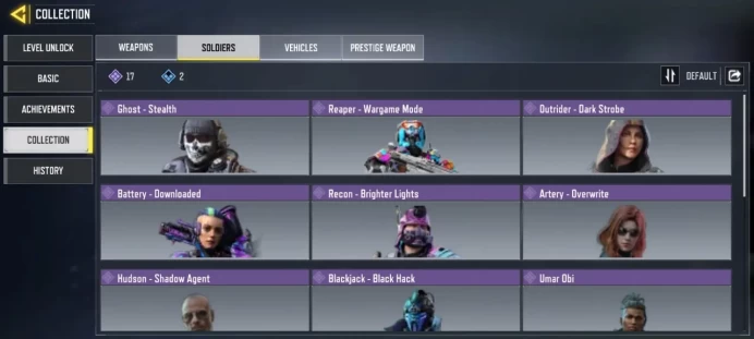 Level 71 / 1 legend gun / 29 epic guns / 17 characters / Changable email / single save / cod 14