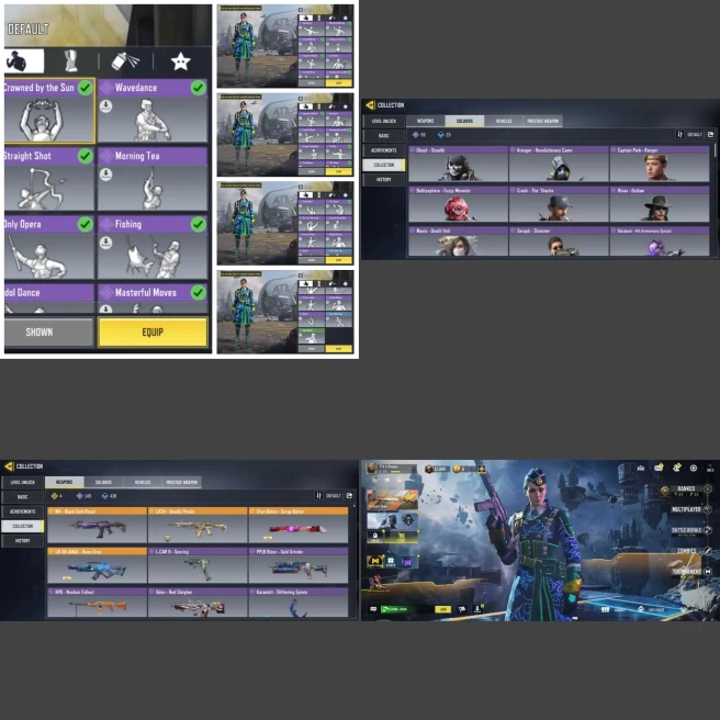 ■Guns: Legend(LK24,CR-56,Stun Baton,M4) Epic144 ■Skins:77 ■Dances:25 ■Activision ■Instant Delivery■UID:7212251486272290817■A7075