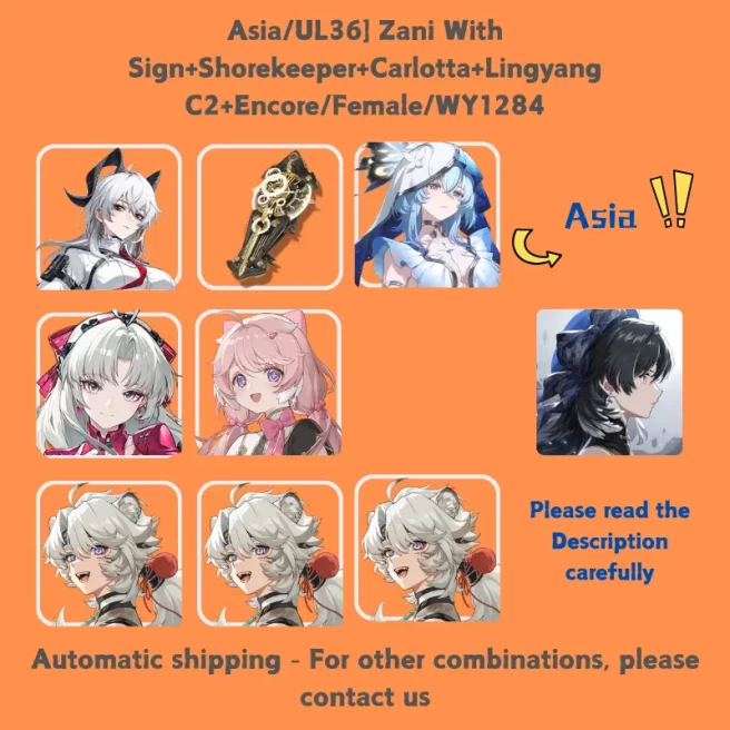 Asia/UL36] Zani With Sign+Shorekeeper+Carlotta+Lingyang C2+Encore/Female/WY1284