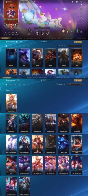 Level 90 / Local EU /PLATINUM/ 126 Skins/ 1 Mythic / 126 Champion / Full Access