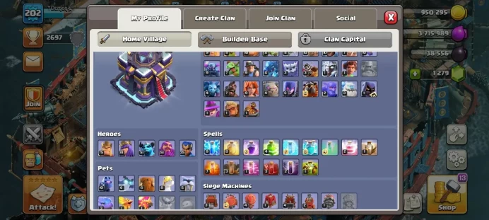 Th 15 / LeveL 202 / Gems 1279 / Heroes (75 81 51 51 35) / CN 1000 / code 425