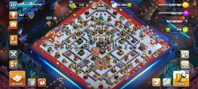 Th 17 / LeveL 222 / Gems 290 / Heroes (68 78 70 70 45) / CN 1500 / code 429