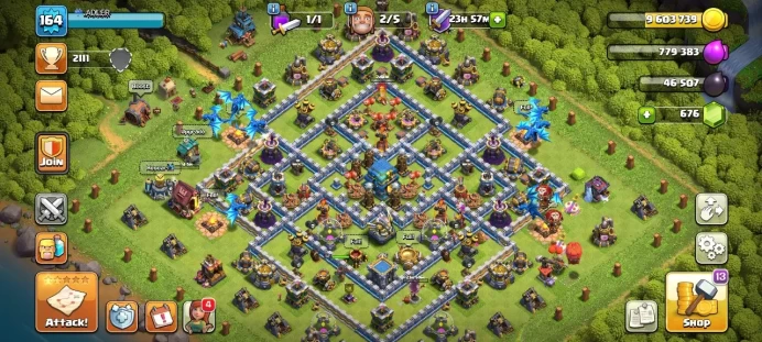 Th 12 / LeveL 164 / Gems 676 / Heroes (54 52 33 29) / CN 1500 / code 438