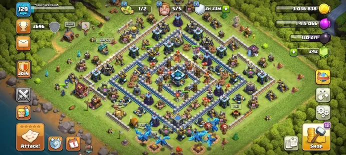 Th 13 / LeveL 129 / Gems 242 / Heroes (51 53 42 25 5) / CN 500 / code 455