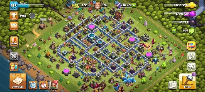 Th 13 / LeveL 157 / Gems 506 / Heroes (58 63 40 30 12) / CN free / code 461