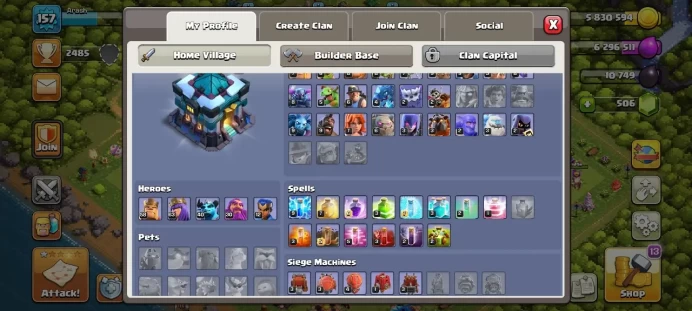 Th 13 / LeveL 157 / Gems 506 / Heroes (58 63 40 30 12) / CN free / code 461
