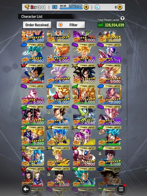 D412-Super Vip Team Fusions+5 UL(SS4 Gogeta Full Red Star+Super Gogeta)+Vip Equipment+47 Legends Good Star+2 Fusion Full Red Star+Nice Zenkai