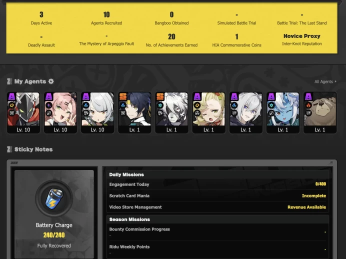 | 3in 1 | ZZZ EU | 10 Characters | 2 legendary | 15 Level | 20 Achievements | FULL ACCESS | 2 GIFTS