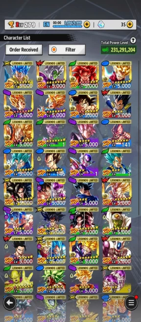 D421-IOS+Android-Vip Account-9 UL(SS4 Gogeta+Vegito+Gogeta+Rose+Super Gogeta+Super Vegito)+Vip Equipment+47 Legends Good Star +Good Zenkai