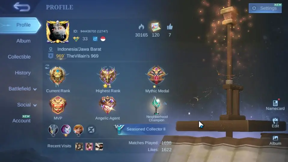 Legend Lesley, M3 Roger , 3 EPIC (Zilong,Freya,Roger,Etc) , 2 DT & ETC| Take Email | Check SS (MLBB1097)