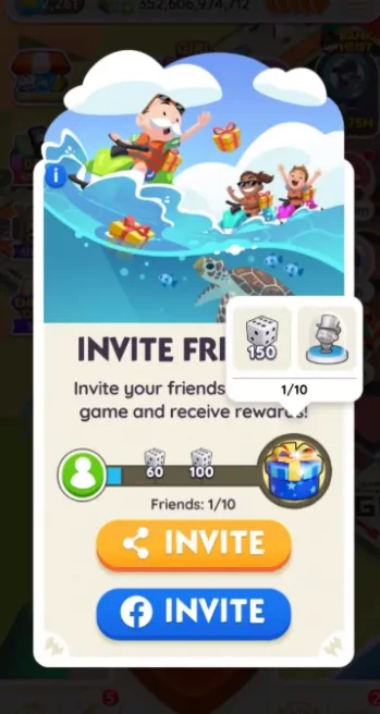 Monopoly GO - 65/65 Friends Invite Bar